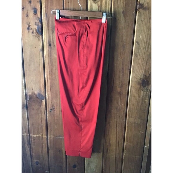 Jones New York Dress Pants Size 6 Red Flat Front Side Zip Pockets Office Work - Picture 1 of 7
